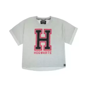 Image of Harry Potter Womens/Ladies Hogwarts Alumni Cropped T-Shirt (XL) (Grey)