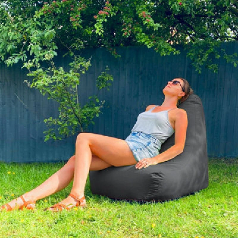 Image of rucomfy Beanbags Rucomfy Indoor Or Outdoor Adults Water Resistant Grey Beanbag Chair