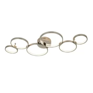 Image of Solexa 6 Ring LED Ceiling Flush, Chrome 3000K