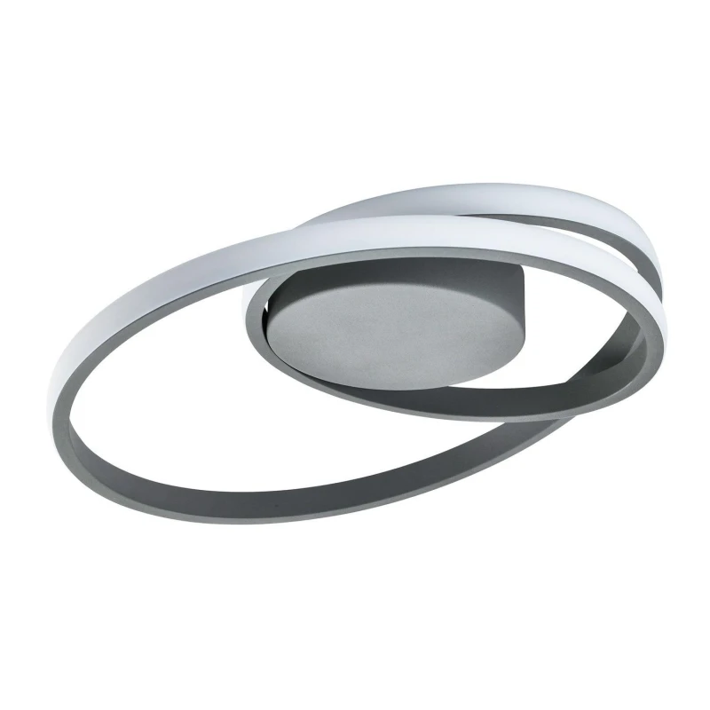 Image of Happy Homewares Modern Single Loop Strip Flush LED Powered Ceiling Light Fitting in Grey Grey Unisex