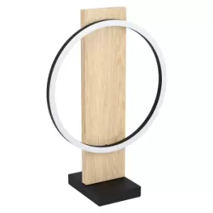 Image of Table Lamp Colour Black Brown Shade White Plastic Bulb LED 1x12W Included