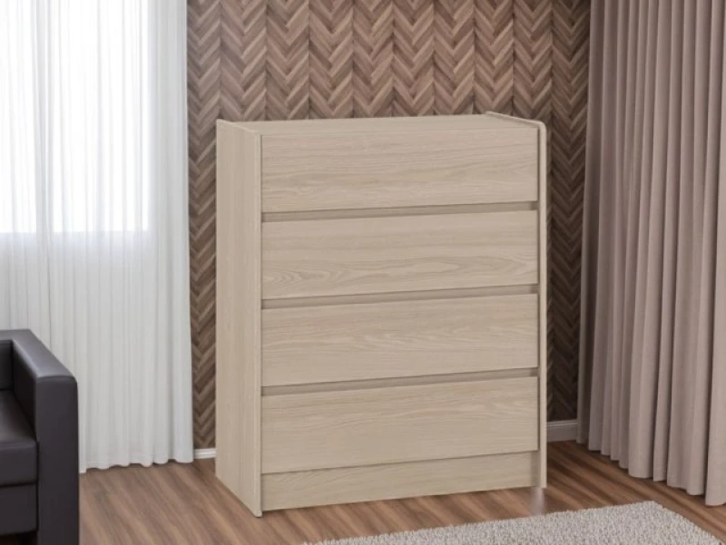 Image of Seconique Paris Smoked Ash 4 Drawer Chest of Drawers
