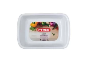 Image of Pyrex Supreme Pure White Rectangular Roaster, Ceramic, 26x18cm