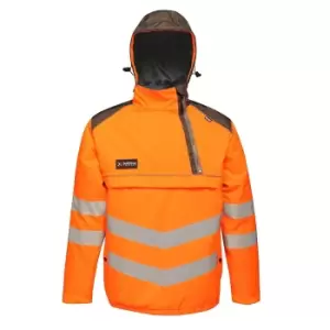 Image of Regatta Mens Tactical Hi Vis Waterproof Reflective Overhead Bomber Jacket (M) (Orange/Grey)