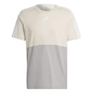 Image of adidas Colour Block T-Shirt Mens - Beige