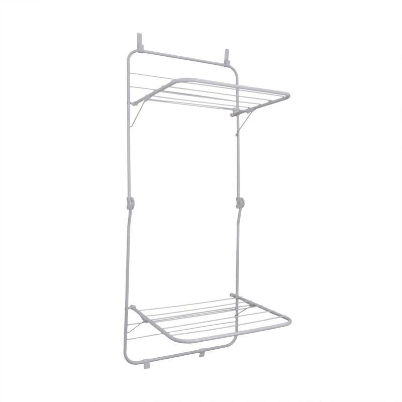 Image of JVL 2 Tier Over Door Clothes Airer Drying Rack-8.5 Airers 8.5M White 40389501000