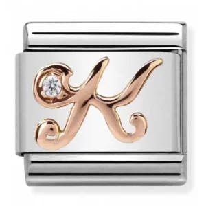 Image of Nomination CLASSIC Rose Gold Letters K Charm 430310/11