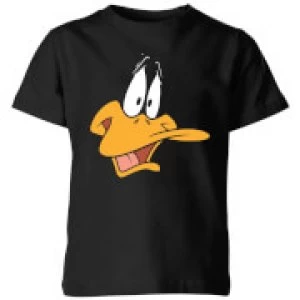 Image of Looney Tunes Daffy Duck Face Kids T-Shirt - Black - 9-10 Years