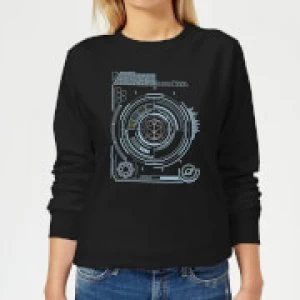 Image of Crystal Maze Futuristic Crystal Womens Sweatshirt - Black