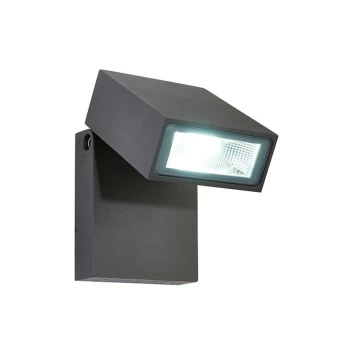 Image of Saxby Morti - Integrated LED 1 Light Outdoor Wall Light Textured Dark Matt Anthracite, Glass IP44