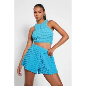 Image of I Saw It First Blue Bubble Fabric Flippy Mini Short - Blue
