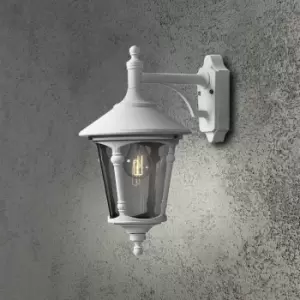 Image of Virgo Outdoor Classic Lantern Matt White Wall Light, IP23