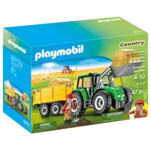 Image of Playmobil Tractor with Trailer (9317)