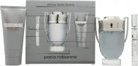 Image of Paco Rabanne Invictus Gift Set 100ml Eau de Toilette + 100ml Shower Gel + 10ml Eau de Toilette