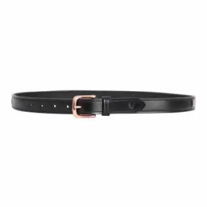 Image of Hy Unisex Adult Rosciano Leather Belt (S) (Black/Rose Gold)