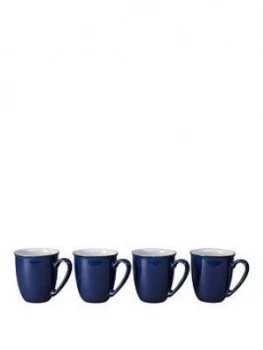 Image of Denby Elements Set Of 4 Mugs ; Dark Blue