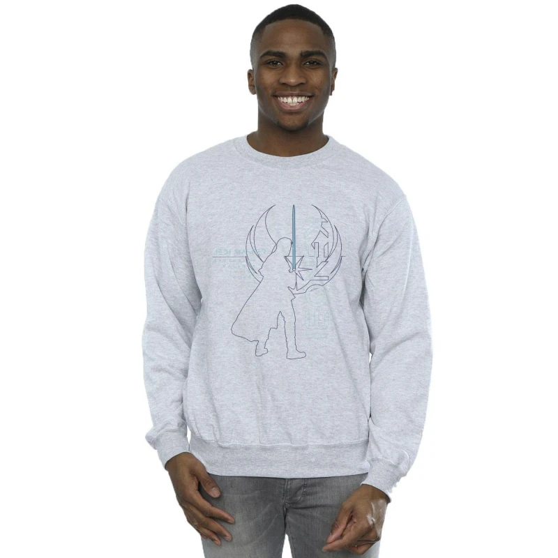 Image of Star Wars Star Wars Men Obi-Wan Kenobi Jedi Master Balance Sweatshirt in Grey Size: Small Grey S Male 5059934428157