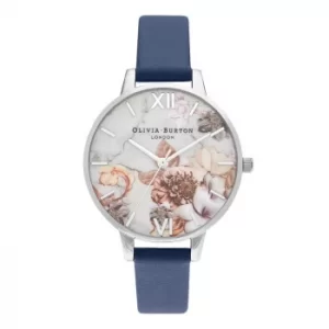 Image of Olivia Burton Marble Floral Ladies Leather Strap Watch