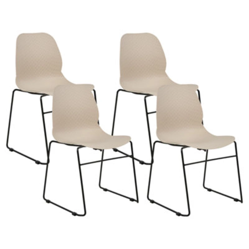 Image of Beliani Set Of 4 Conference Chairs Panora Beige