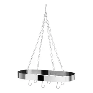 Image of Oval Metal Ceiling Rack in Matte Chrome