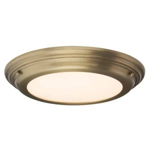 Image of LED 1 Light Flush Light - Aged Brass