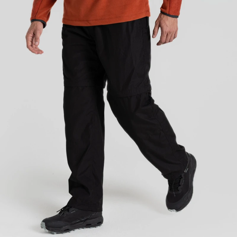 Image of Craghoppers Craghoppers Men Kiwi Convertible Trousers in Black Size: 42R Black 42R Male 5063260100953