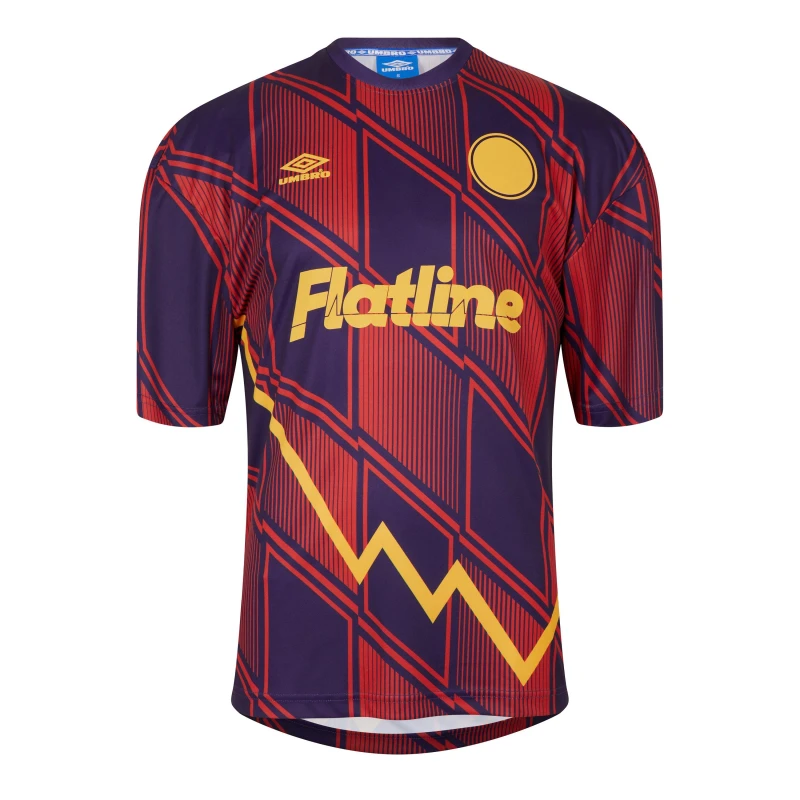 Image of Umbro Mens Flatline Short-Sleeve Performance T-Shirt Cosmos/Fig/Hze male Small