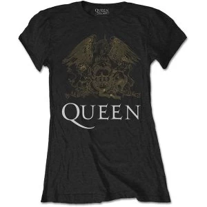 Image of Queen - Crest Ladies X-Large T-Shirt - Black