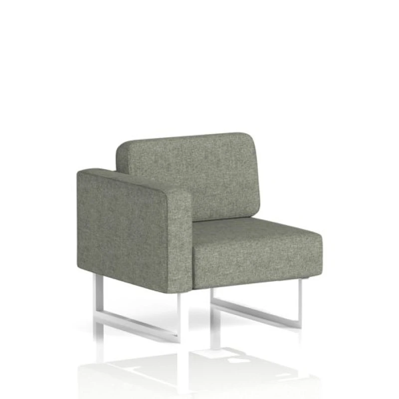 Image of Brixworth Modular Seating Right Unit with White in Rivet Fabric - Vitreous