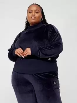 Image of adidas Holidayz Velvet Sweat (Plus Size) - Navy, Size 4X, Women