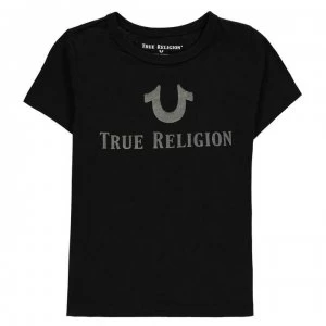 Image of True Religion Junior Boys Foil Logo T Shirt - BLACK