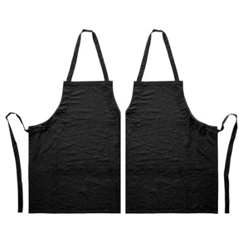 Image of Nicola Spring Cotton Kitchen Bib Aprons - One Size - Black - Pack Of 2