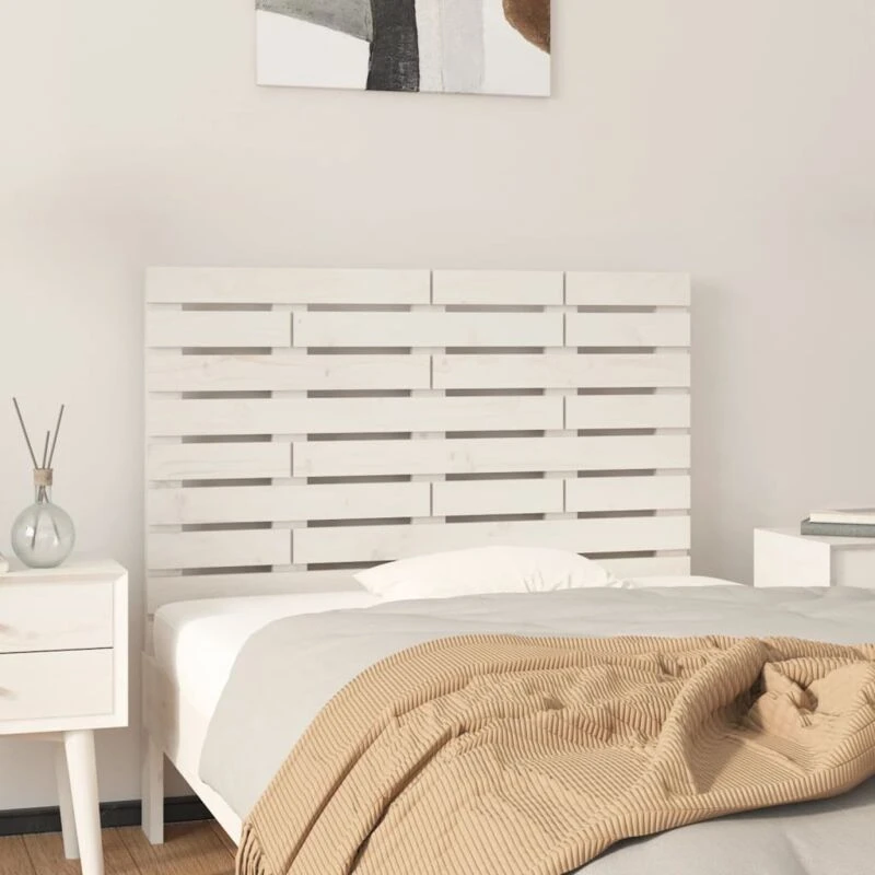 Image of Vidaxl Wall Headboard White 81X3X63cm Solid Wood Pine, White 824744