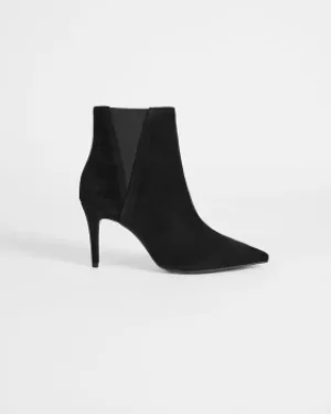 Image of Suede Ankle Stiletto Boot