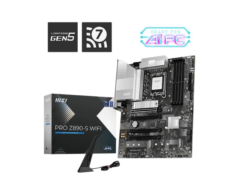 Image of MSI PRO Z890-S WIFI PZ Intel DDR5 PCIE 5.0 LGA 1851 ATX Motherboard