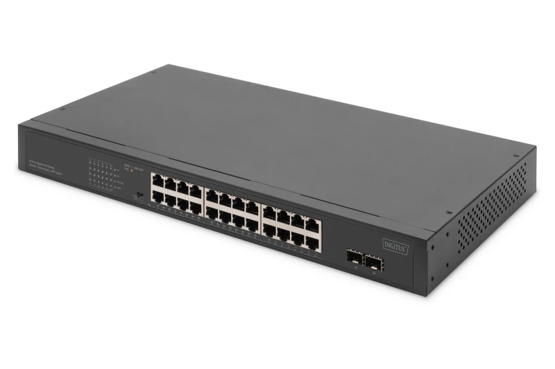 Image of Digitus 24-Port Gigabit Netzwerkswitch. 19 Zoll. unmanaged.2 Uplink Po