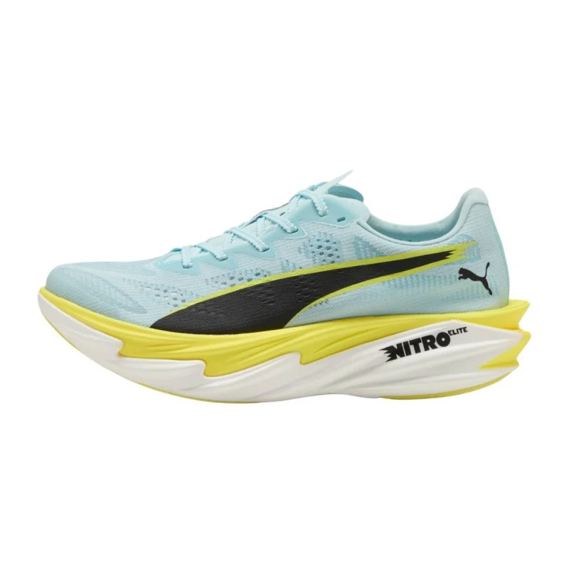 Image of Puma Deviate NITRO Elite 4 Blue Yellow SS26 Womens, Size 38 - EUR