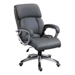 Image of Vinsetto High Back Home Office Chair Swivel Executive Pu Faux Leather Chair Grey