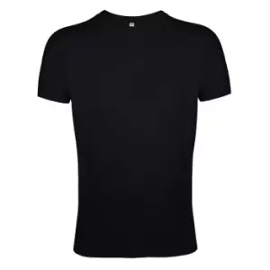 Image of SOLS Mens Regent Slim Fit Short Sleeve T-Shirt (XL) (Deep Black)