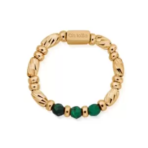 Image of ChloBo Gold Plated Malachite Sparkle Ring of Empowerment