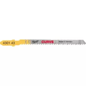 Image of Milwaukee Wood and Plastic Curve Cutting Jigsaw Blades Pack of 5