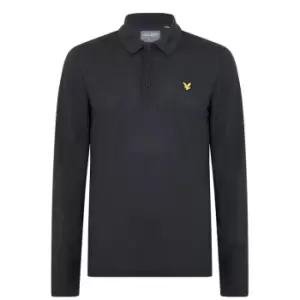 Image of Lyle and Scott Golf and Scott Golf Long Sleeve Polo Shirt Mens - Black