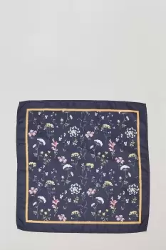 Image of Navy Floral Digital Printed Pocket Square