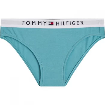 Image of Tommy Bodywear Logo Waistband Stretch Briefs - Tidal Teal MSK