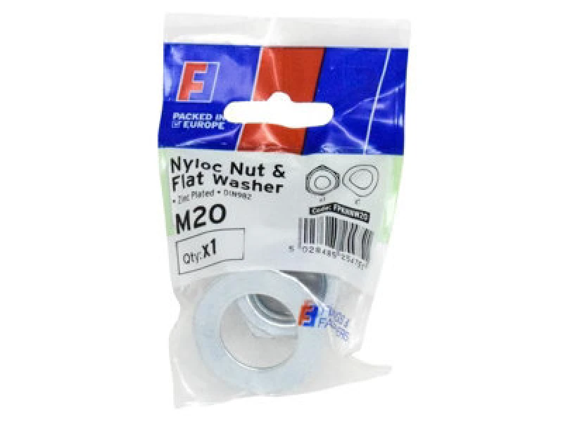 Image of Forgefix Fpknnw20 Nyloc Nut & Washer M20 Forgepack 1 Forfpknnw20