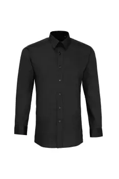Image of Long Sleeve Fitted Poplin Work Shirt