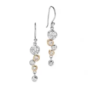 Image of Gold Plated Drop Cubic Zirconia Earrings E4128C
