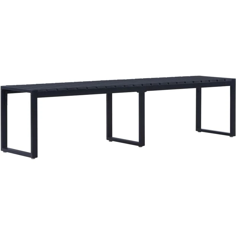 Image of VIDAXL Garden Bench 180cm ps Board Black Vidaxl 8719883872445