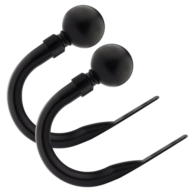 Image of Emma Barclay Metal Holdback Pair Tiebacks Ball Matt Black unisex One Size
