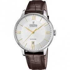 Image of Festina Silver and Brown Automatic Classical Watch - f20484/2